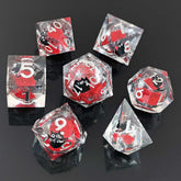 Resin Liquid Core Dice Set – Flowing Glitter DND Dice Multiple colors available